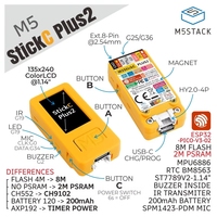 Kit de développement IoT miniature GGDX Chipboard M5stack M5stickc Plus-plus2 avec accessoires pour montre, écran TFT 1,14 pouce et contrôleur