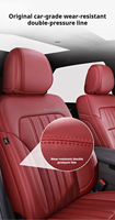 Venta Directa de Fábrica 2024 Juego Completo de Lujo de Fundas para Asientos de Coche de Cuero Nappa Ventiladas e Impermeables en Rojo Brillante