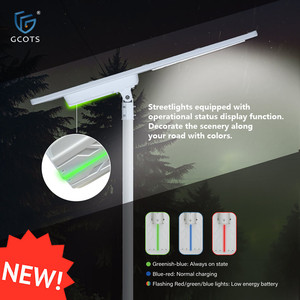 LED All-in-one <b>Solar</b> Street Lights IP65 Aluminum Radar Sensing <b>Power</b> Saving Color Indication 12.8/25.6V - Product Image 1