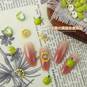 Mini mignon fruits citron Nail Art breloques bijoux en métal bricolage arrondi ballerine ongles décorations manucure Salon fournitures - Product Image 2