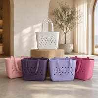 Sac de plage en caoutchouc EVA, sac fourre-tout de plage imperméable grande capacité, logo personnalisé, style silicone, portable, pour l'été, la piscine, les voyages, OEM