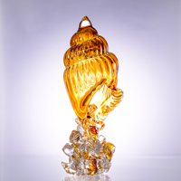 Coquille spirale en cristal d'ambre, sculpture décorative pour cabine de bateau et intérieur nautique