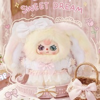 Messenger parmi les fleurs, Boîte mystère de peluche lapin en dentelle vintage, Poupée lapin Lolita douce et moelleuse, Cadeau pour filles