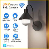 Caméra de sécurité intérieure sans fil V380 3MP E27 avec détection humaine, alarme, vision nocturne panoramique, champ de vision de 85 degrés et stockage cloud