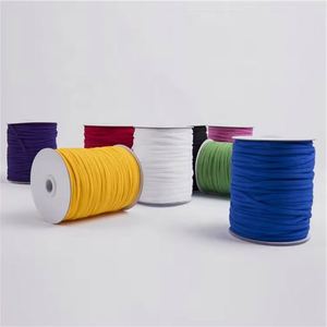 Cordon élastique plat personnalisé de 5 mm pour cache-oreilles, bande élastique noire et blanche en nylon pour vêtements de commerce extérieur, cordon élastique coloré - Product Image 2