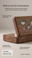 Boîte à bijoux carrée en bois de noyer et cerisier, design peint à la main, doublure en velours, 17 cm, organisateur de souvenirs, pour bagues et boucles d'oreilles, cadeau, vente en gros