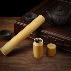 Porte-brosse à dents en bambou, tube de rangement portable de 21 cm de long pour les voyages et la maison - Product Image 3