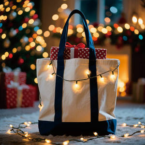 Bolsa de Compras de Algodón Reciclado Personalizada, con Cierre de Cremallera Resistente, Logotipo Impreso Personalizado, Bolsa de Hombro Ecológica de Lona Natural - Product Image 2