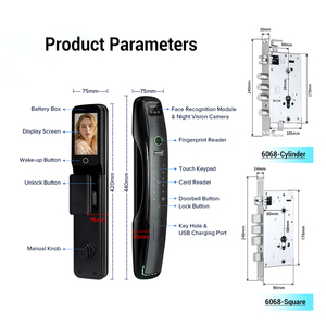 Tediton tam otomatik elektrikli biyometrik parmak izi akıllı kilit Tuya Ttlock Wifi akıllı kapı kilidi kapısı ahşap kapılar için - Product Image 2