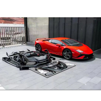 Nouveau kit carrosserie en fibre de carbone pour Huracan LP580 610 EVO avec échappements, clips de fixation, spoiler avant/arrière, capot et extension d'aile