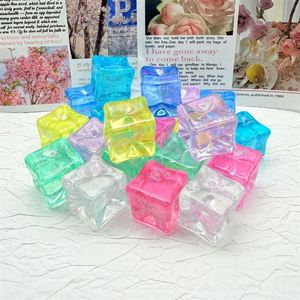 18mm Luminous Acrylic Ice <b>Cubes</b> Glitter Square Beads for DIY Jewelry Making and Craft Supplies - Product Image 4