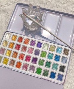 Ensemble <span class=keywords><strong>de</strong></span> peinture aquarelle nacrée 18/20/40 couleurs Pigments <span class=keywords><strong>de</strong></span> couleur métallique scintillants - Product Image 5