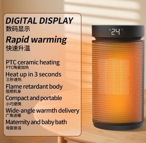 Calentador Eléctrico Portátil PTC con Ventilador, Calefactor de Aire Caliente para Baño y Sala de Estar, 3 Niveles de Temperatura, Control Remoto, Calentador Doméstico - Product Image 2