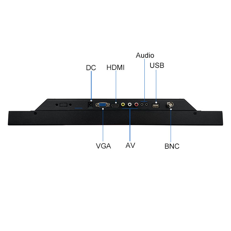 Wholesale 19 Inch LCD Monitor 4-wire Resistive Touch Screen Open Frame Hanging Ear Metal Case HD-MI VGA BNC Industrial in Stock