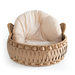 Beliebtes Maßgefertigtes PP-Gewebtes Hundehöhlenbett Niedliches Handgefertigtes Weiden-Haustier-Kuschelbett - Product Image 5