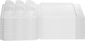 Récipients de fusion de cire-moules de fusion de cire en plastique vides transparents à 6 cavités-100 paquets de coquilles en forme de cœur pour faire des tartes - Product Image 3