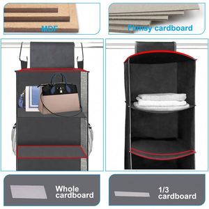 3 Divisible <b>Drawers</b> 6-Shelf Hanging Closet Organizer Hanging Shelves for Closet - Product Image 5
