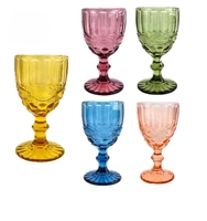 Verre à eau vintage pressé 300 ml pour mariage, gobelet bleu ciel clair, verres à vin rétro