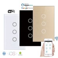 Interrupteur Mural Tactile Connecté Tuya WiFi 110V 220V Sans Neutre & Avec Neutre 1/2/3/4 Gang, Compatible RF433 et Alexa