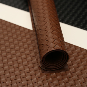 Woven Checkered Double-Sided Leather <b>Placemat</b> Waterproof Oil-Proof Round <b>Table</b> Mat Restaurant Heat Insulating <b>Placemat</b> - Product Image 3