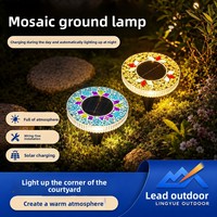 Nouvelle lampe solaire à piquet en ABS, étanche, pour extérieur, avec mosaïque LED, style pastoral campagnard, lampe décorative