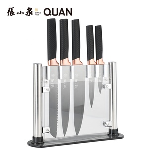 Ensemble <span class=keywords><strong>de</strong></span> couteaux <span class=keywords><strong>de</strong></span> cuisine noirs <span class=keywords><strong>de</strong></span> vente chaude avec support en acrylique ensemble <span class=keywords><strong>de</strong></span> couverts 5PC ensemble <span class=keywords><strong>de</strong></span> couteaux <span class=keywords><strong>de</strong></span> Chef à revêtement antiadhésif en acier inoxydable - Product Image 4