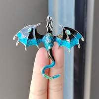 Nouvelle Broche Dragon Tendance en Émail, Épingle Animale, Accessoire de Fête Chic, Article de Mariage, Alliage et Perle