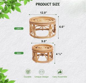 Milieu du siècle moderne <span class=keywords><strong>plante</strong></span> support <span class=keywords><strong>intérieur</strong></span> en bois petit bureau rustique ferme rotin naturel cercle <span class=keywords><strong>piédestal</strong></span> pour la décoration intérieure - Product Image 2