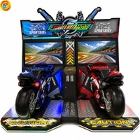 Machine de jeu d'arcade de course moto à simulation de mouvement dynamique, à monnayeur