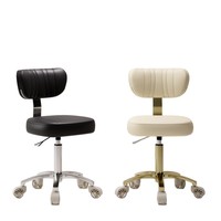 Chaise de coiffeur SW, tabouret de salon de beauté, roulettes pivotantes, hauteur réglable, pour salon de coiffure, extension de cils