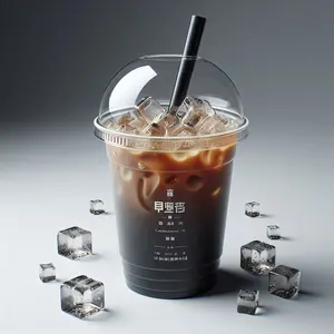 Factory Direct 12oz/16oz Single Wall Disposable Plastic Cups With Sip Through Lids Clear Tea/Coffee Cups