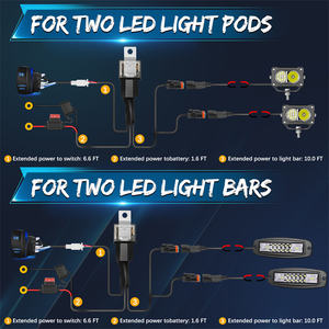 Relais interrupteur à bascule 12V DT Connter, faisceau de câbles <span class=keywords><strong>en</strong></span> nylon pour feux antibrouillard et barres lumineuses LED pour camions tout-terrain - Product Image 3