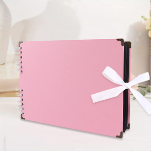 Album Fotografico con Nastro a Farfalla 21*32 cm, Libro dei Ricordi in Carta Kraft, Album Fotografico + 2 Adesivi Angolari + 1 Penna/Set - Product Image 4