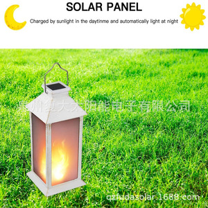 Solar Flame Lantern <b>Led</b> Wall Mount Outdoor Garden <b>Light</b> Iron Body Ip54 Solar Powered Hanging Lamp - Product Image 3