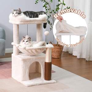 Multi-nível Simples Branco Plush <span class=keywords><strong>Cat</strong></span> Coçar Post <span class=keywords><strong>Cat</strong></span> Tree Tower com Sisal <span class=keywords><strong>Scratcher</strong></span> para Gato - Product Image 2