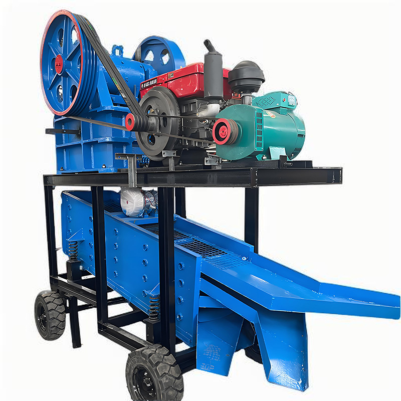 Small Portable diesel Engine Mobile Stone Rock Jaw Crusher Machine with Vibration Screen Stone Crushing Mining Machinery