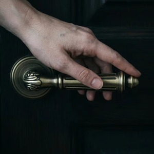 Manillas de Puerta en Bronce Cepillado con Diseño Simétrico para Entrada de Apartamentos, Hoteles y Habitaciones, Mecanismos de Cerradura con Palanca de Control y Barras de Tracción - Product Image 5