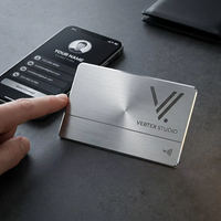 Yeni Siyah Paslanmaz Çelik NFC Akıllı Kartvizit Premium Mat Metal Ağ Kartı Lazer Kazımalı QR Temassız Dokunmatik