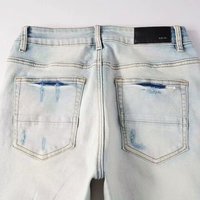 Jeans de créateur en denim pour homme, style crayon, déchirés, avec logo laser, marque originale, tissus élastiques