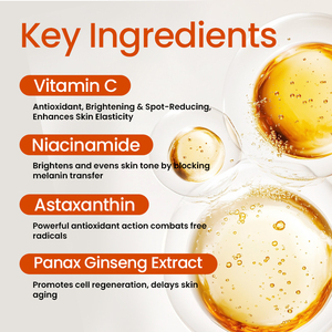 Vitamine C Gezichtsreiniger Met Astaxanthine & <span class=keywords><strong>Ginseng</strong></span> Extract Elasticiteit Verbetering Van Voedende Reiniging Dagelijkse Huidverzorgingsoplossing - Product Image 3