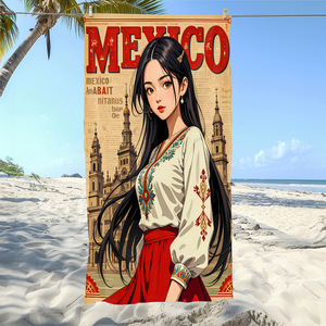 ผ้าเช็ดตัวชายหาดไมโครไฟเบอร์พิมพ์ลายสำหรับสระว่ายน้ำ ซึมซับน้ำได้ดี น้ำหนักเบา ไม่ซีดจาง พกพาสะดวก สำหรับสระว่ายน้ำ 5 - Product Image 5