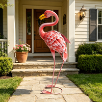 Sculpture de flamant rose de jardin OEM ODM, statues d'animaux de jardin pour aménagement paysager de patio