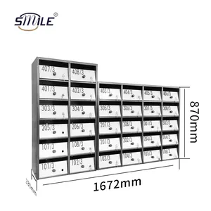 CHNSMILE מותאם אישית בסגנון מודרני קיר צמוד תיבת דואר מסחרית עם מספור דלתות