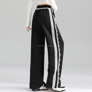 <span class=keywords><strong>Pantalon</strong></span> de survêtement floral personnalisé en patchwork de dentelle pour femme, bas de pyjama décontracté pour dames - Product Image 4