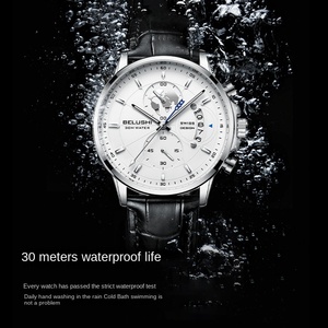<span class=keywords><strong>Montre</strong></span> à quartz imperméable pour <span class=keywords><strong>homme</strong></span>, nouvelle mode, trois aiguilles, 41 mm, bracelet en cuir véritable, <span class=keywords><strong>montre</strong></span> en acier - Product Image 2