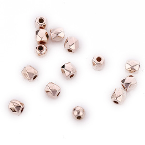 Perle intercalaire facettée allongée en forme de diamant pour la fabrication de bracelets, plaquée or blanc, or rose, cuivre rouge, accessoire de bijouterie en ABS - Product Image 5