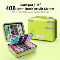 Stylos de peinture acrylique permanents à encre liquide 408 couleurs, marqueurs DIY pour artistes, pointe 1-6 mm, 408 couleurs, pour papier