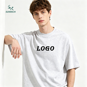 T-shirt pour homme en coton lourd 260 g/m² avec <span class=keywords><strong>logo</strong></span> personnalisé, coupe ample, style streetwear, t-shirt uni, couleur unie - Product Image 3