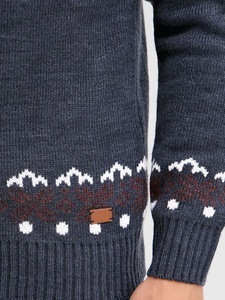 Custom Logo <strong>Men's</strong> <strong>Xmas</strong> Pullover Sweater Knit Jacquard <strong>Men</strong> 1/4 Zipper Christmas <strong>Jumper</strong> - Product Image 4