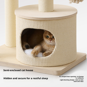 Solid Wood Eco-Friendly 4-Level Sisal <strong>Cat</strong> Tree Condo <strong>Scratching</strong> <strong>Post</strong> Multifunctional <strong>Cat</strong> <strong>Bed</strong> Space-Saving for Large <strong>Cats</strong> Small - Product Image 3